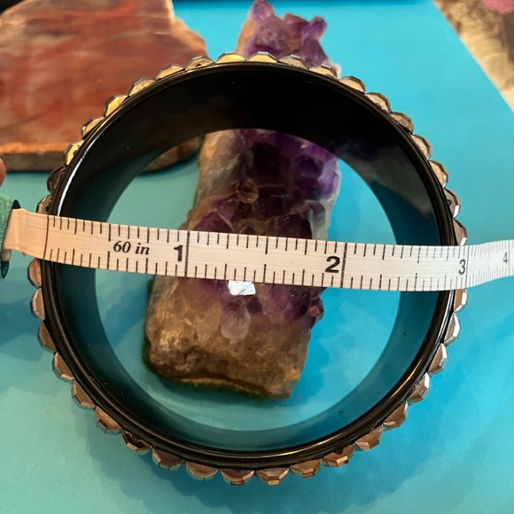 BANGLE BRACELET BLACK AND SILVER - Picture 4 of 8